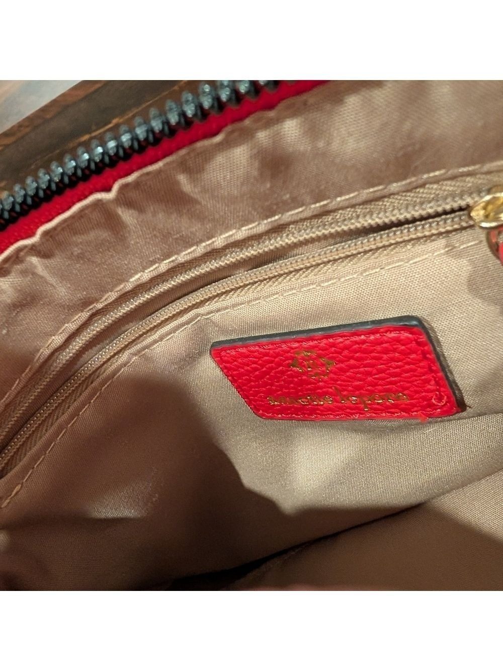 Nanette Lepore Red Pebble Leather Crossbody Bag. - Picture 6 of 9